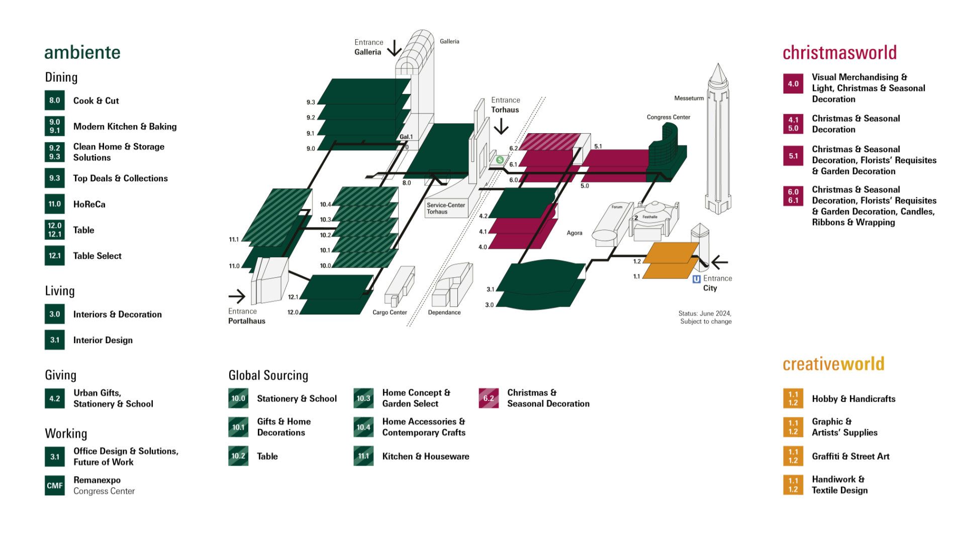 Ambiente, Christmasworld and Creativeworld ground plan 2025